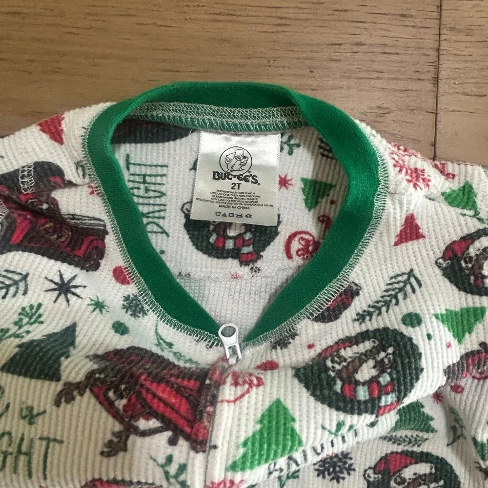 Buc-ees Toddler Christmas Holiday Pajamas Zippy 2T